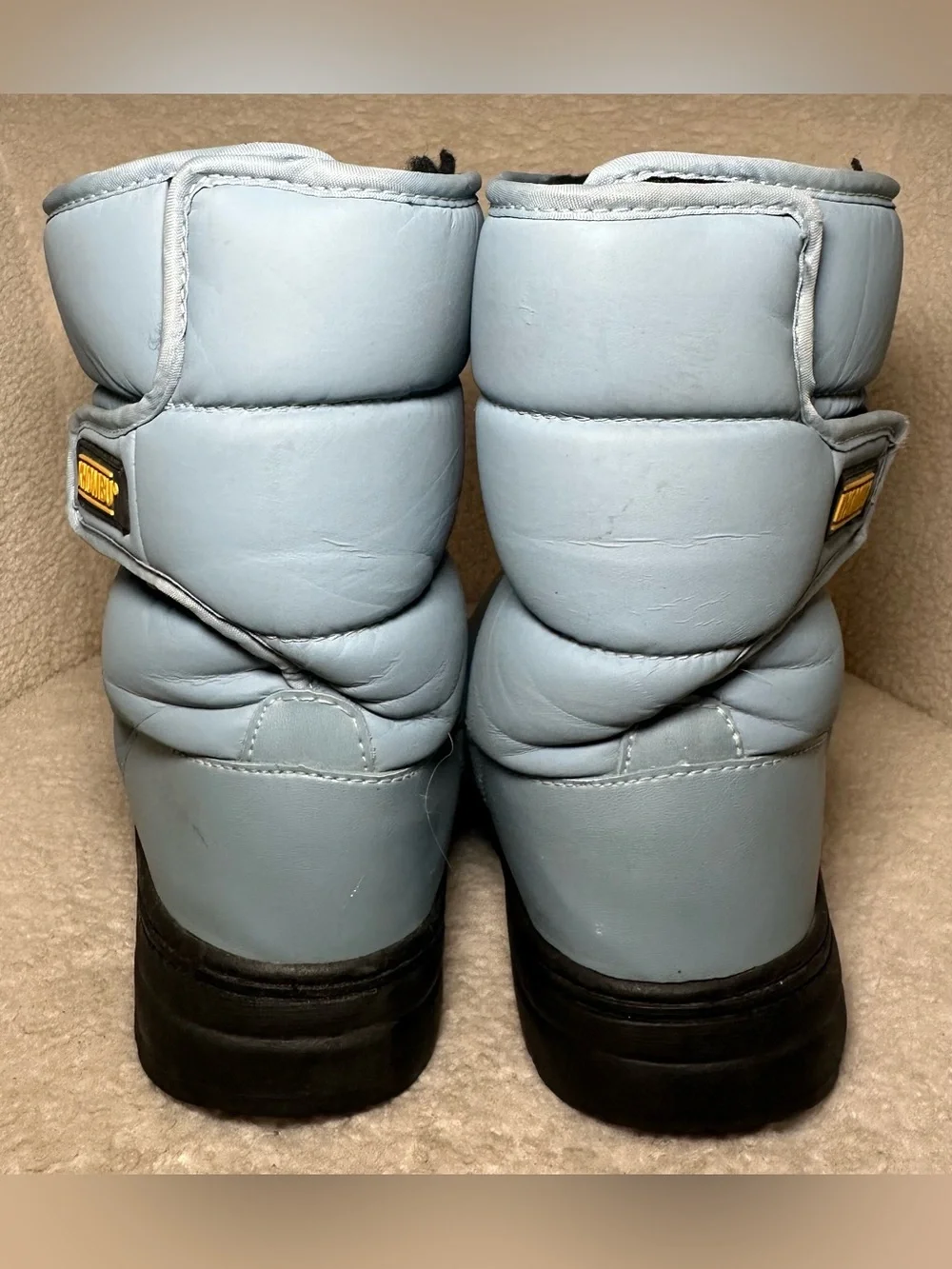 Khombu Traveler Winter Snow Boots Light Blue Puffer Puffy Cozy Warm Thick 8